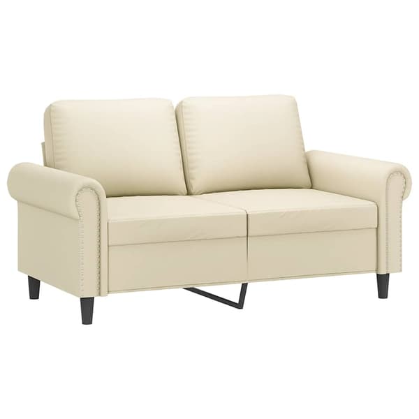 vidaXL 2-sitssoffa krämfärgad 120 cm konstläder