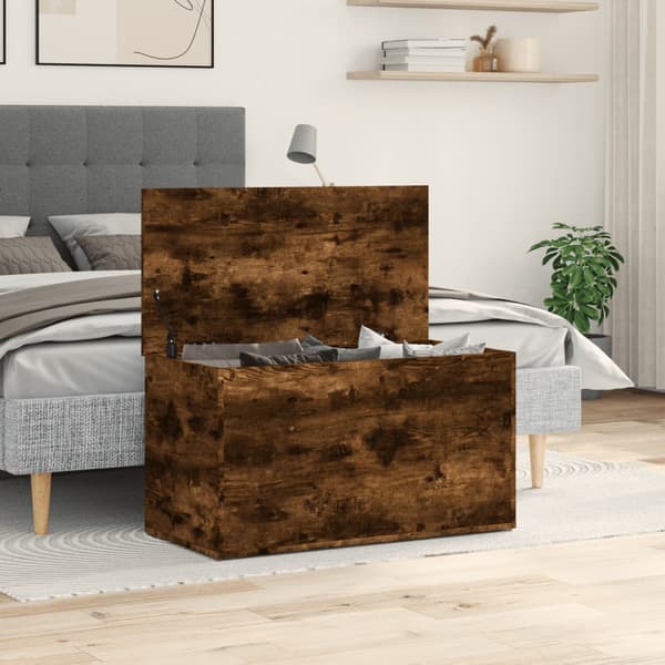 vidaXL kommode røget eg 84x42x46 cm træbaseret materiale