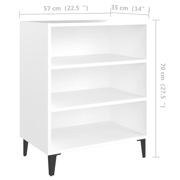 vidaXL hvidt skab, 57x35x70 cm, spånplade