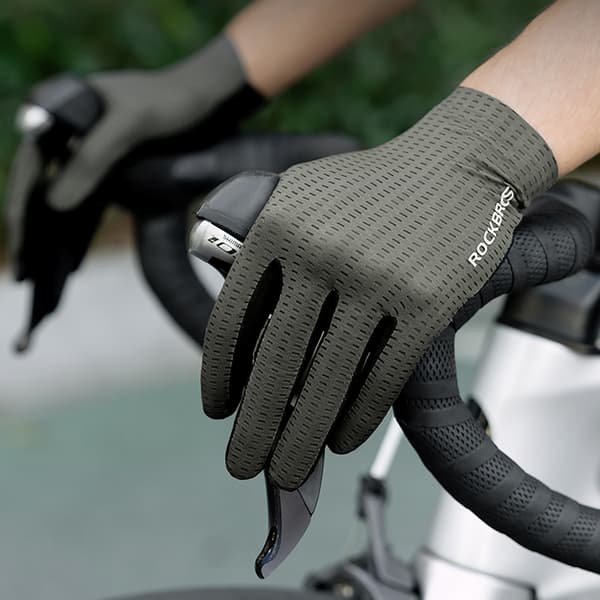 Åndbare cykelhandsker til hele fingrene, størrelse M - grøn