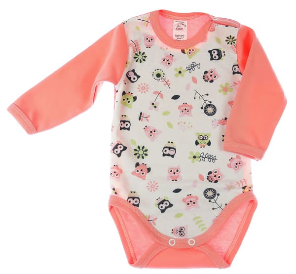 Långärmad body med ugglor ROSA storlek 62 klekle