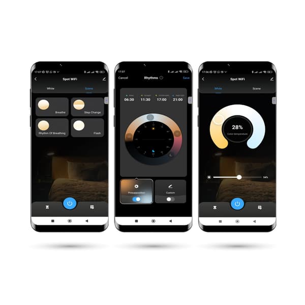 Zigbee TUYA 9W takspotlight, utanpåliggande, justerbar, dimbar, vit