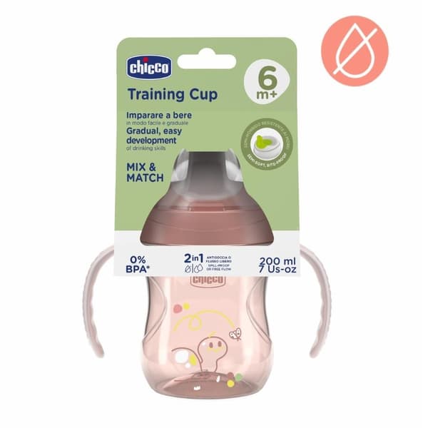 Mugg med hård pip 200ml persika 6m+
