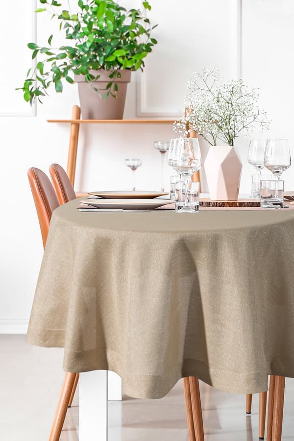 Rund duk STELLA1 180 cm guld