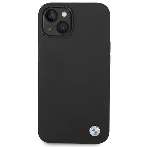 BMW Silikone Metal Logo Cover til iPhone 14 Plus, Sort