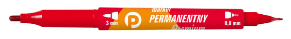 Premium permanent tuschpen med 2 røde spidser