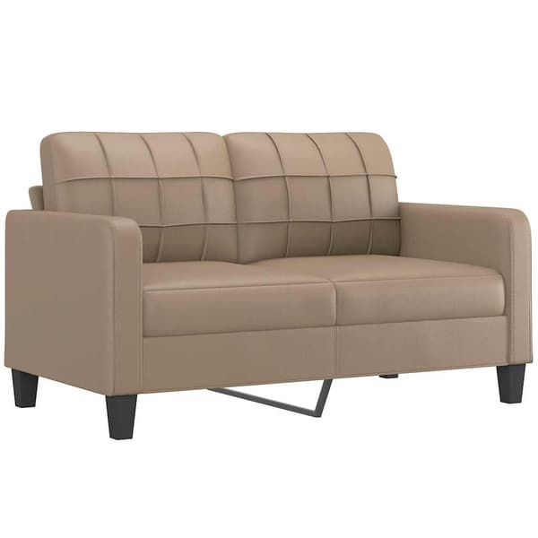 vidaXL 2-sitssoffa, Cappuccino, 140 cm, konstläder