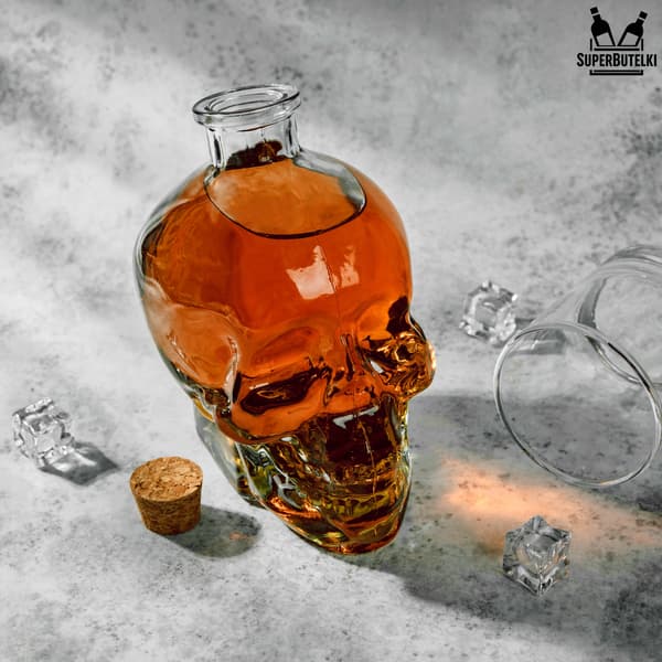 Glaskanna - dödskalle 750 ml