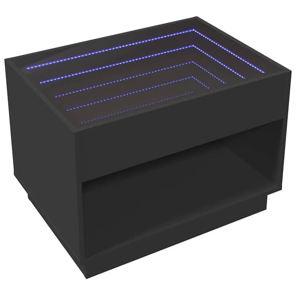 vidaXL Infinity LED sofabord sort 70x50x50 cm