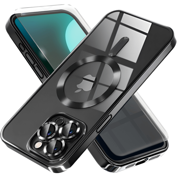 iPhone 16 Pro -kotelo, Electro MagSafe, musta + näytönsuoja