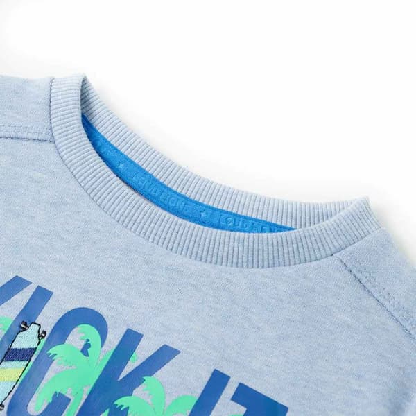 Børnesweatshirt, lyseblå melange, 104