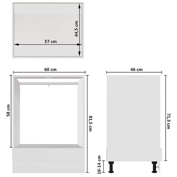vidaXL Köksskåp vit 60x46x81,5 cm träbaserat material
