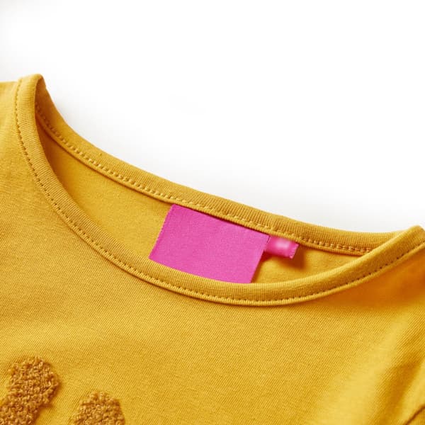 Barn långärmad T-shirt, mörk ockra, 104