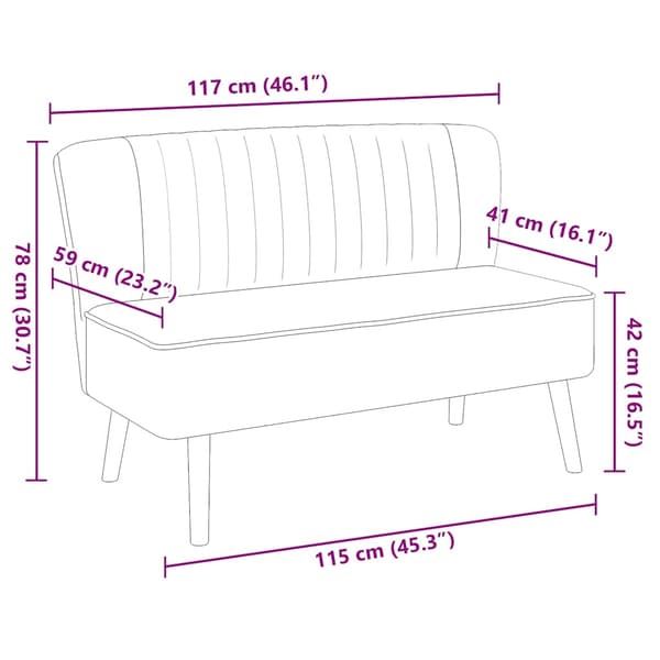vidaXL sofa 117x55,5x77 cm, blåt stof