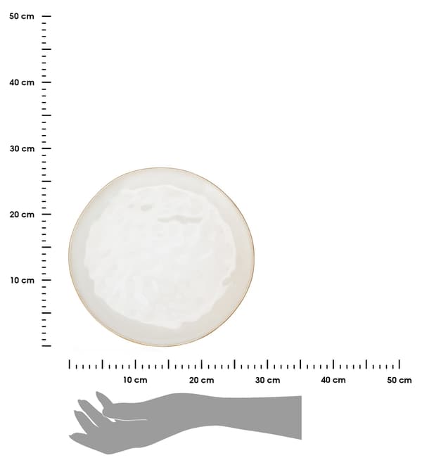 Vit middagstallrik med brun kant 27,8 cm