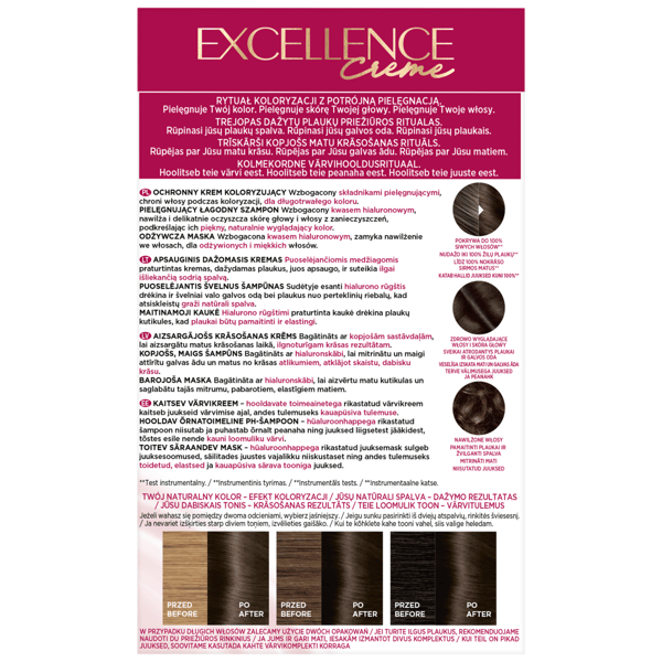 Loreal Excellence Creme hårfärg - 500 ljusbrun 192ml