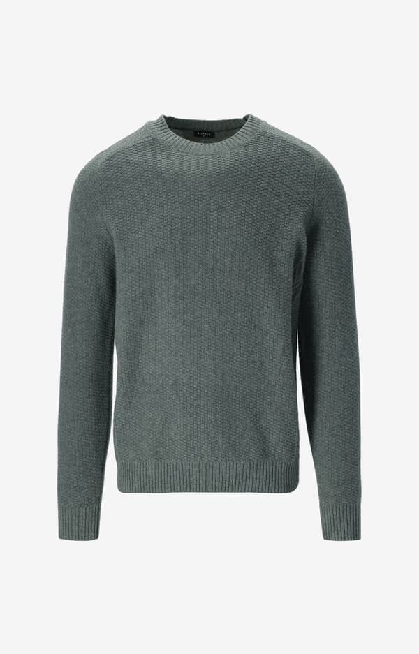 Mikromønstret sweater med rund hals S