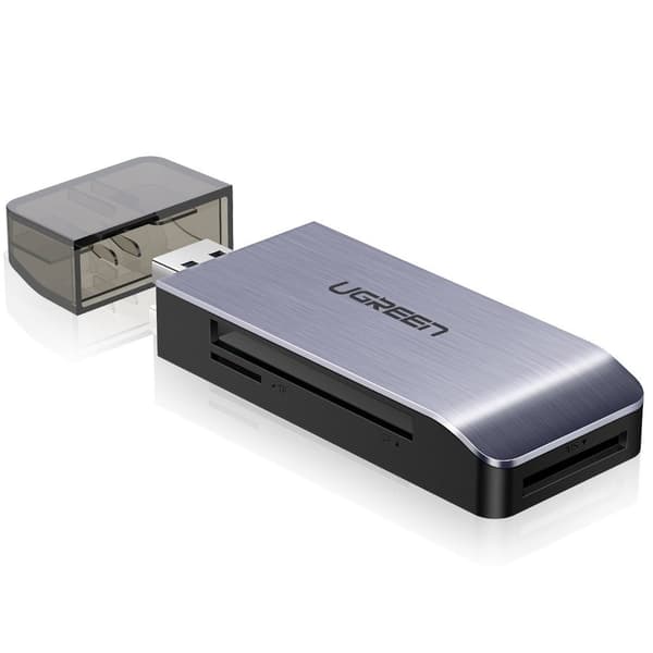 SD / micro SD / CF / MS hukommelseskortlæser USB 3.0 stik - grå