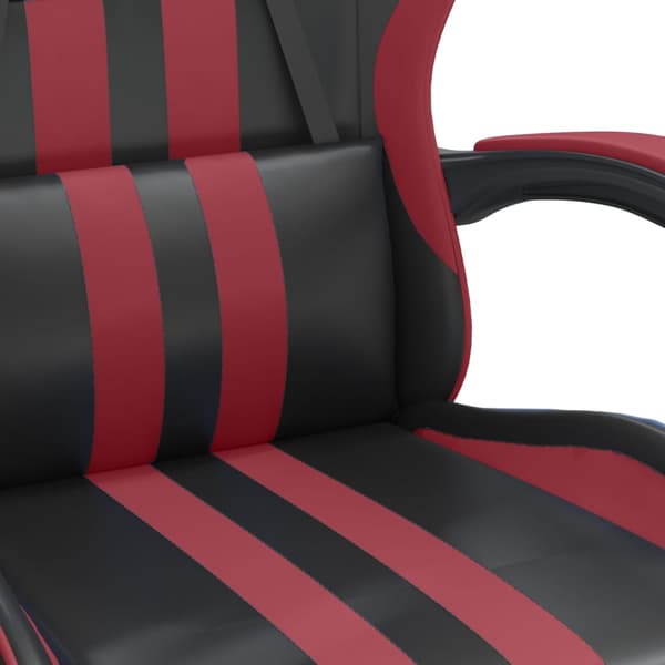 vidaXL drejelig gamingstol, sort og bordeaux, kunstlæder