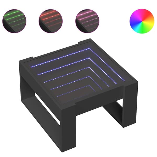 vidaXL Infinity LED sofabord sort 50x53x30 cm
