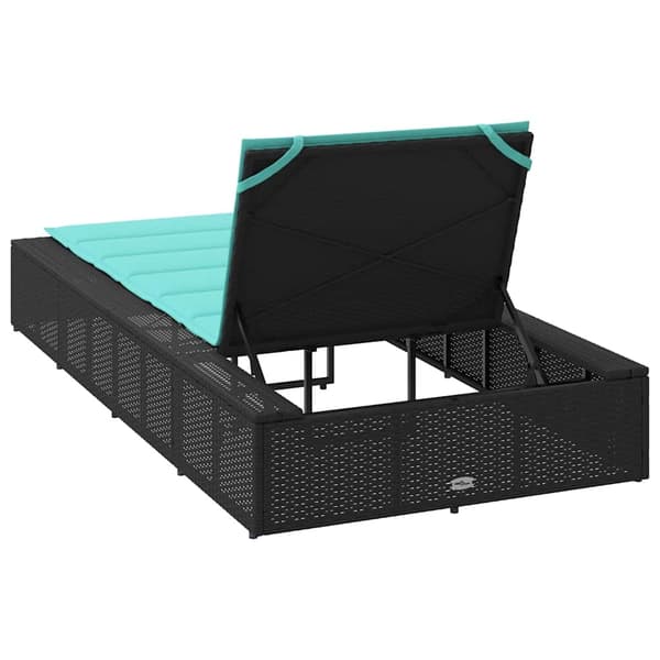 vidaXL liggestol med flydende hynde sort polyrattan