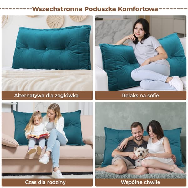 Rektangulær rygstøttepude - Turkis Rektangulær rygstøttepude - Turkis 100 cm