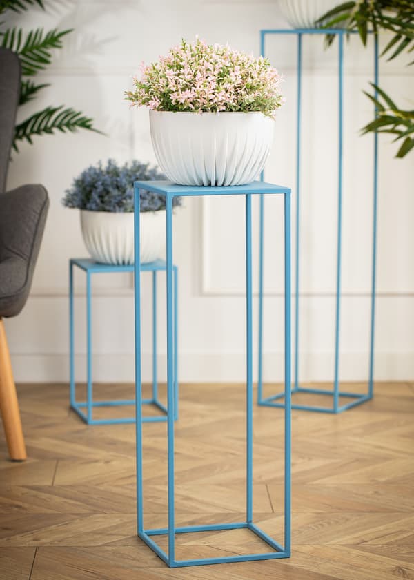 Blått stående blomsterställ 70 cm