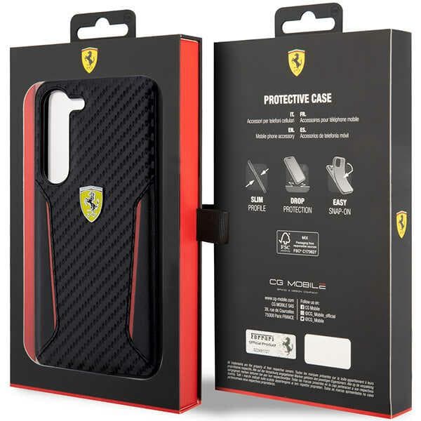 Ferrari Carbon Contrast Edges-cover til Galaxy S23+, sort