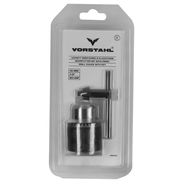 Borepatron til 13 mm bor med nøgle, 1/2” gevind, Vorstahl