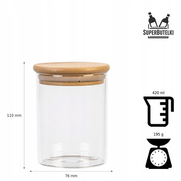 420 ml burk med trälock (ES0090W-3)