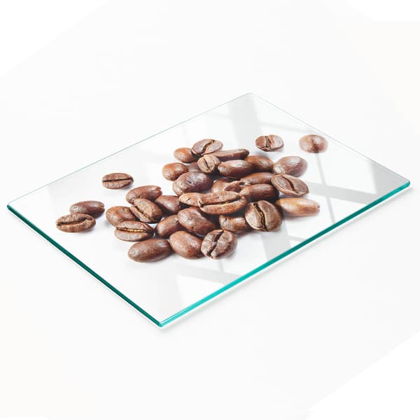 Dekorativ serveringsbricka i glas för snacks, kaffebönor, 80x52 cm