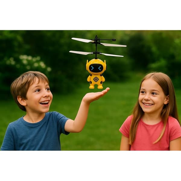 Flyvende Robot Håndstyret Drone Robot Propel Lys - Gul