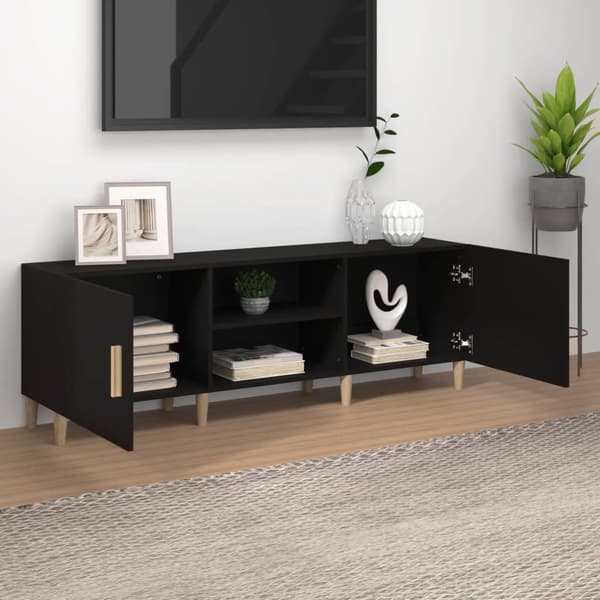 vidaXL TV-bord, sort, 150x30x50 cm