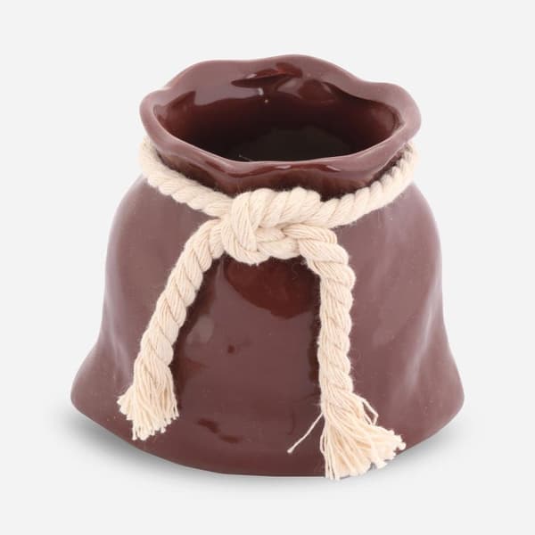 Minivas i keramisk form - brun