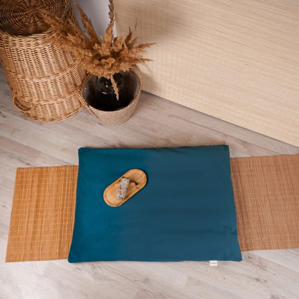 Zabuton, boghvede meditationsmåtte - havgrøn