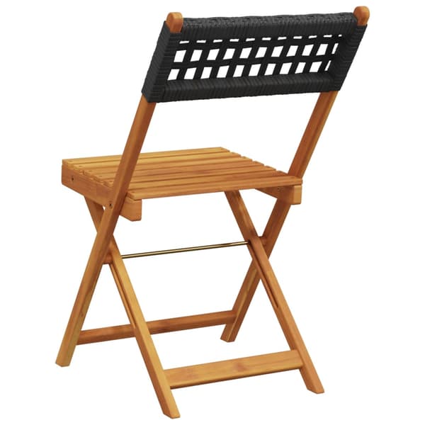 vidaXL foldbare havestole, sæt med 6, sort polyrattan og træ