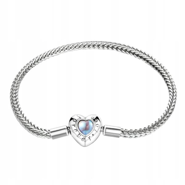 Sølv modulær armbånd til charms S925 kvinders holo hjerteperleperler