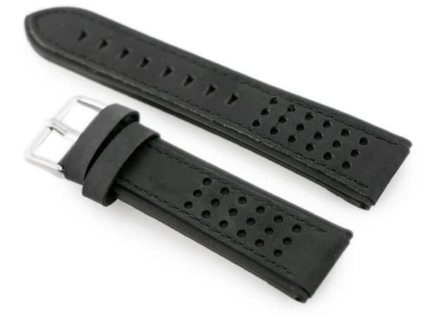 Nahkainen kellonhihna W80 - musta - 24mm