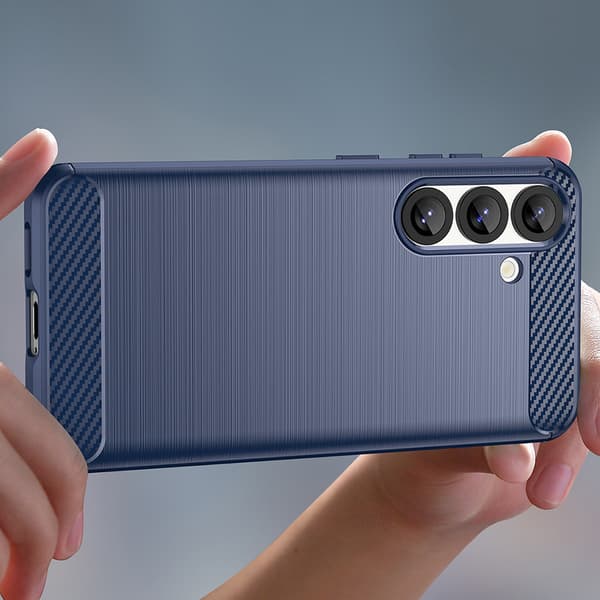 Silikone bagcover til iPhone 16e Carbon Cover - blå