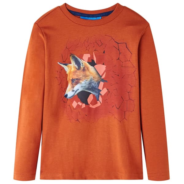 Børne langærmet T-shirt, lys rust, 92