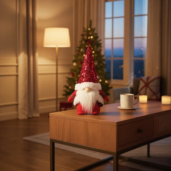 Julegrasprydnad med dværgtomte, gave 25 cm