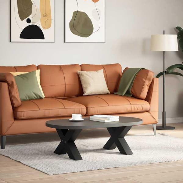 vidaXL sofabordsben, 2 stk., sort, 50x(30-31) cm, stål