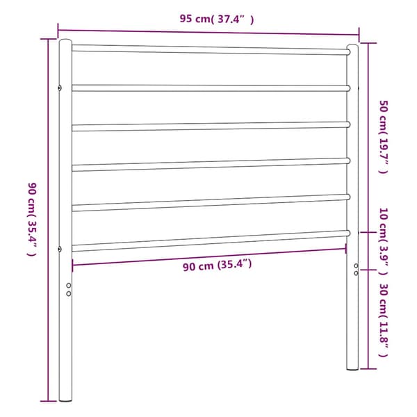 vidaXL metalsengegavl sort 90 cm