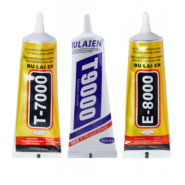 Sæt med 3 klæbemidler T-9000 T-7000 E-8000 til montering 110 ml