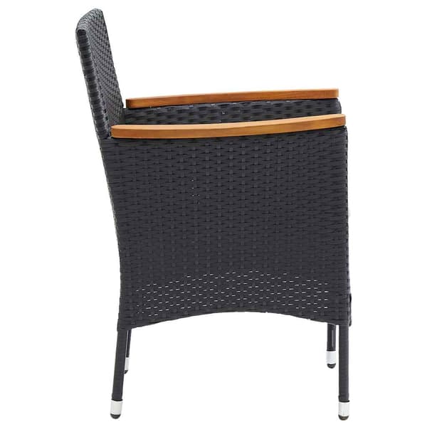 vidaXL havestole, sæt med 4, polyrattan, sort