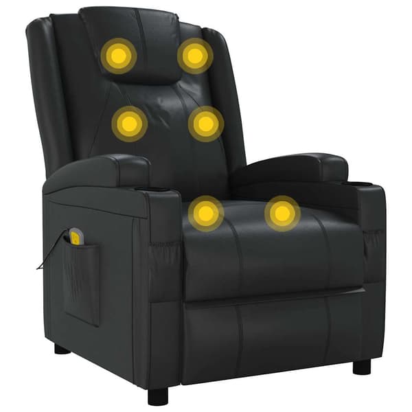 vidaXL massagestol, sort, kunstlæder