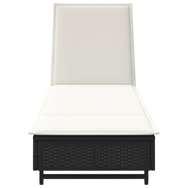 vidaXL liggestol med hjul og hynde, sort, polyrattan