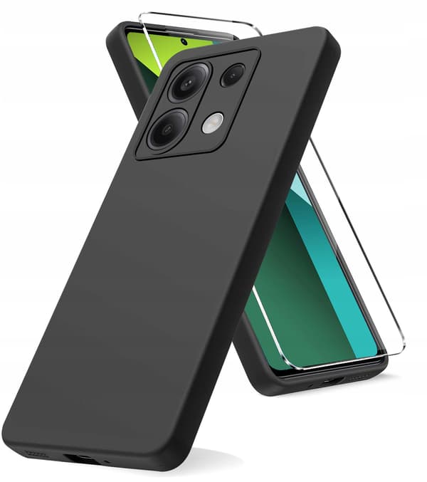 Skal till Xiaomi Redmi Note 13 5G SILIKONBAKSIDA MATTSKAL+ Glas