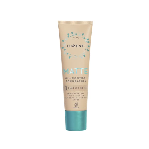 Lumene Matte Oil-Control Mattifying Face Foundation SPF20 - 1 Klassisk Beige 30ml