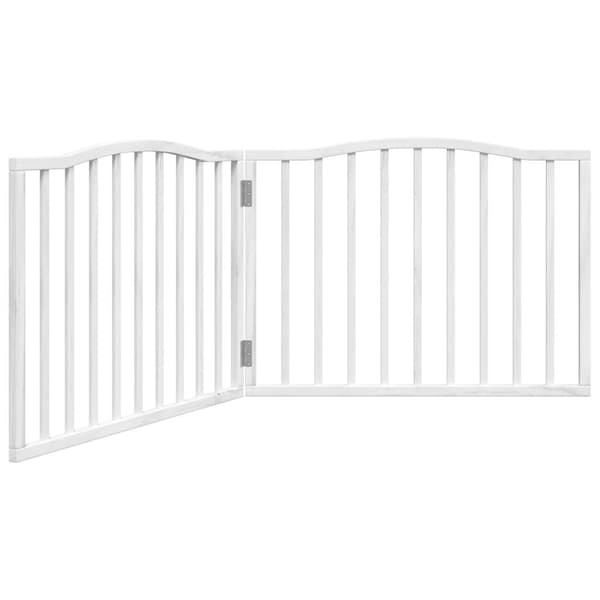 vidaXL foldbart sikkerhedsgitter til hunde, 2 paneler, hvid, 160 cm